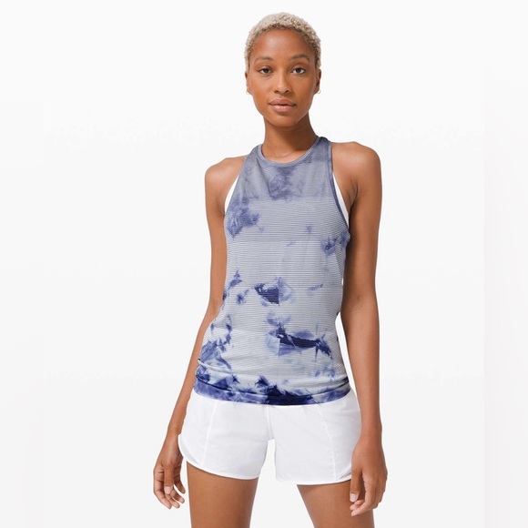Lululemon Swiftly Tech Tank 2.0 *Wash in Shibori Stripe Midnight Orchid Size 4 - Picture 1 of 8